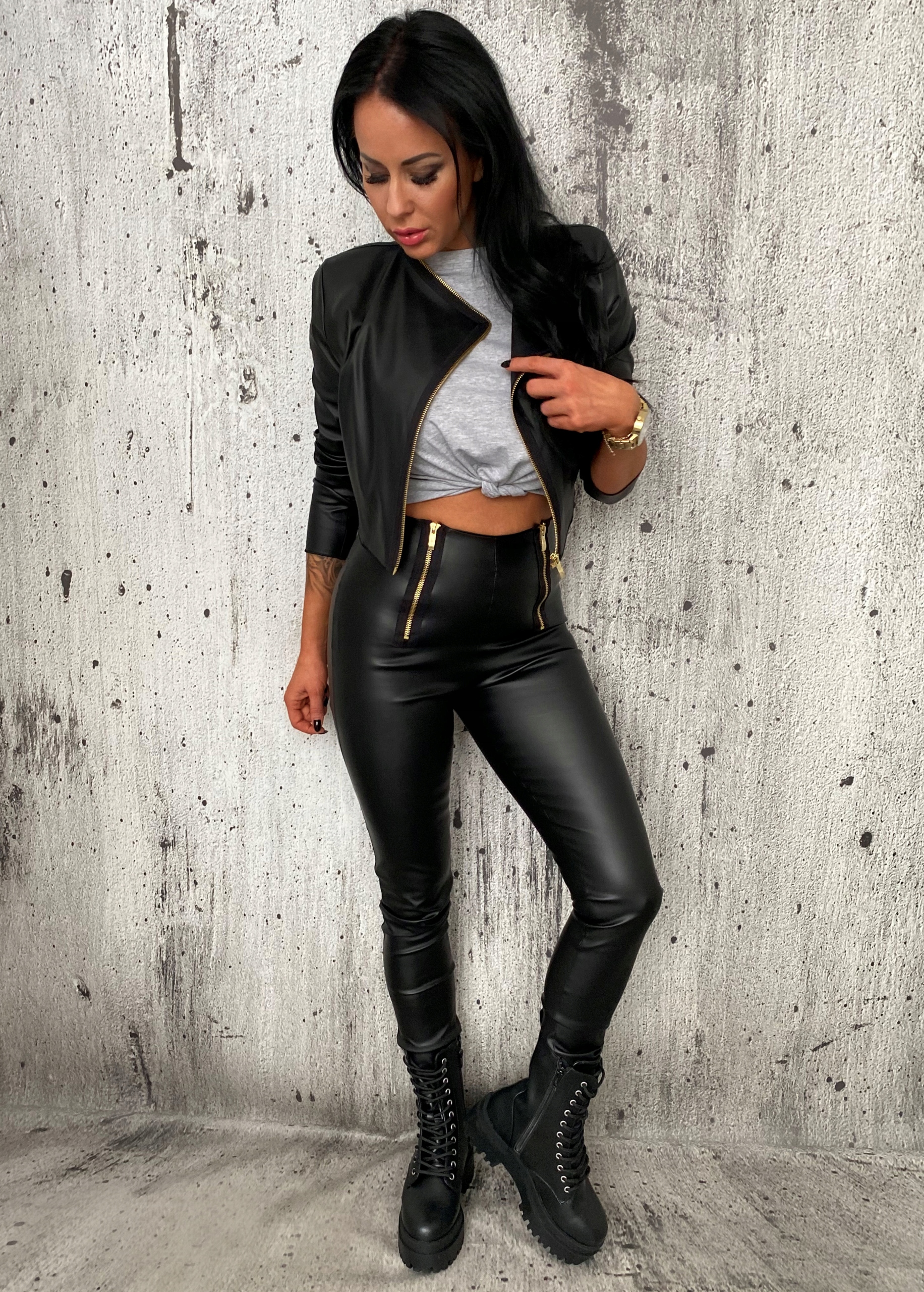 LipMar EKO SKÓRA KURTKA KRÓTKA ZAMKI rozm S 36 Marka inna