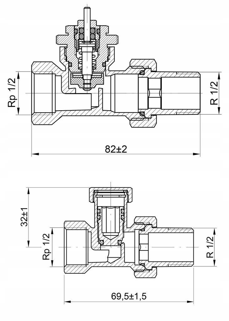 ZESTAW TERMOSTATYCZNY PROSTY 1/2 GŁOWICA ZAWORY TERMOSTAT ZAWÓR ODCINAJĄCY EAN (GTIN) 5907547664540