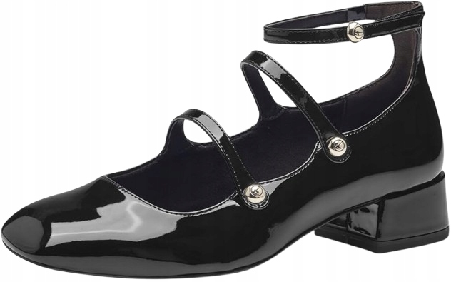 Tamaris Dámské Lakované Lodičky S Pásky A Podpatkem, Sloupek 41 J3H