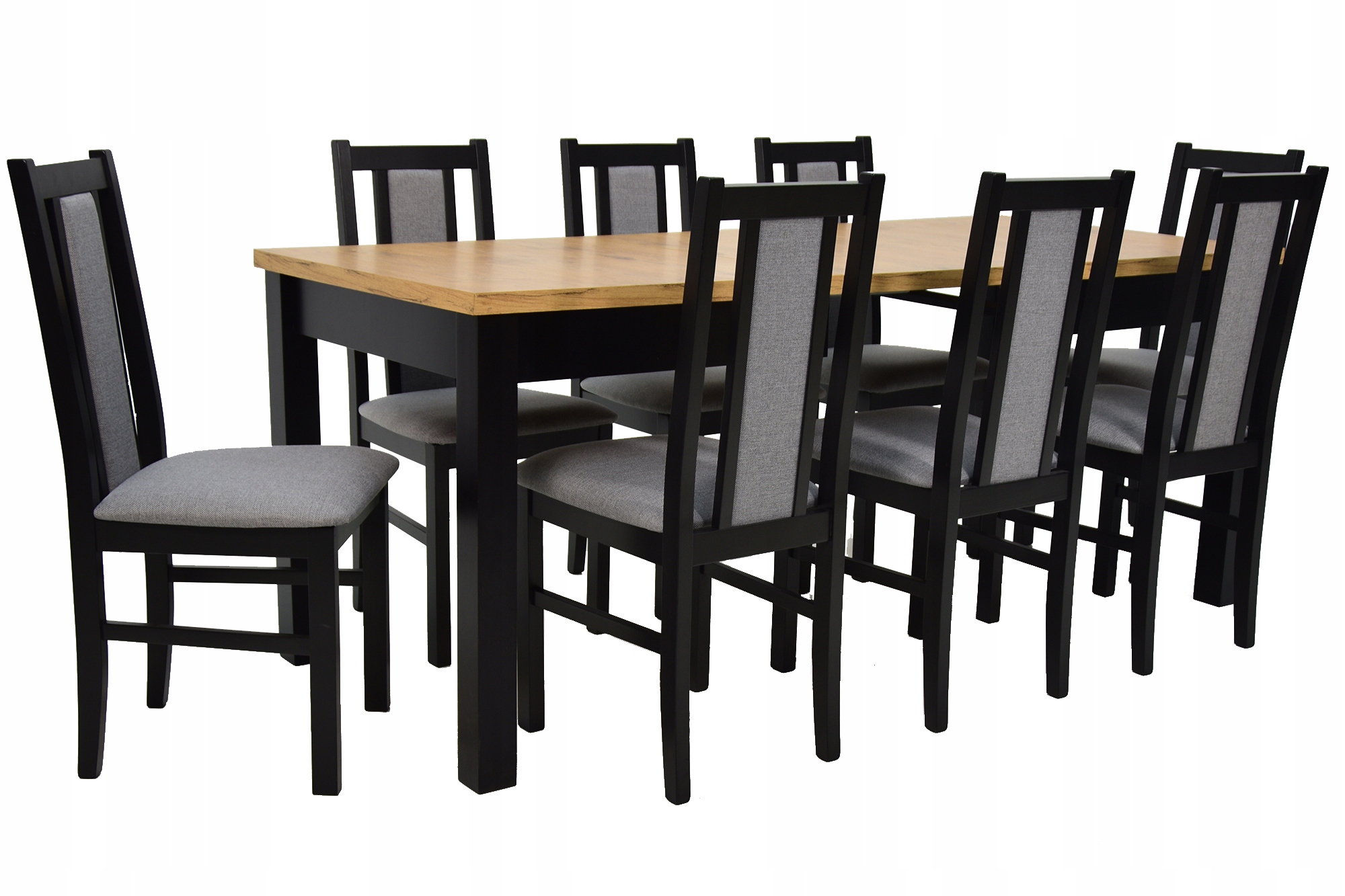 Stół 80x140/240 cm + 8 krzeseł do salonu jadalni