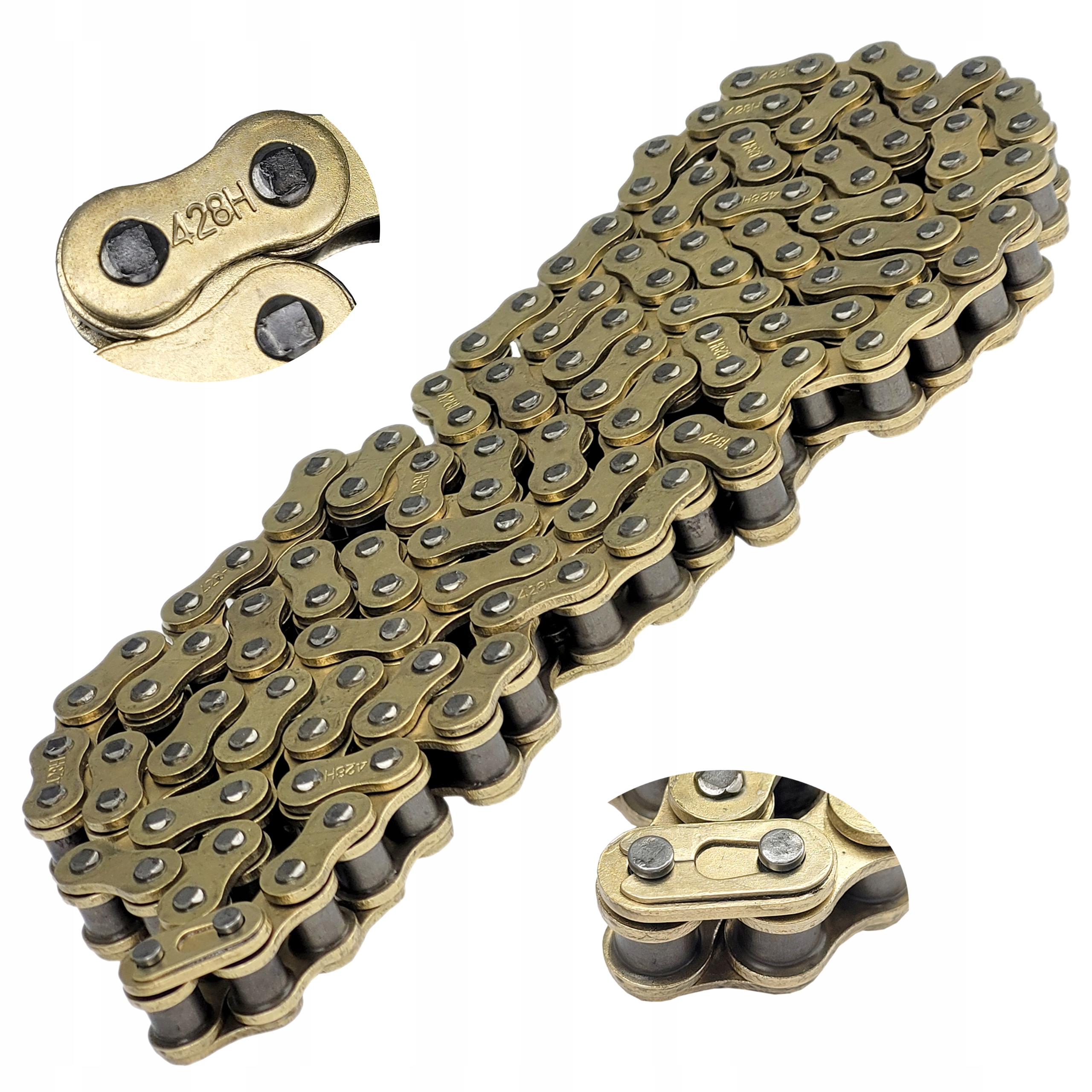 Łańcuch Napędowy Mocny 428H 130L Złoty Gold Atv Quad Bashan Eagle Shineray
