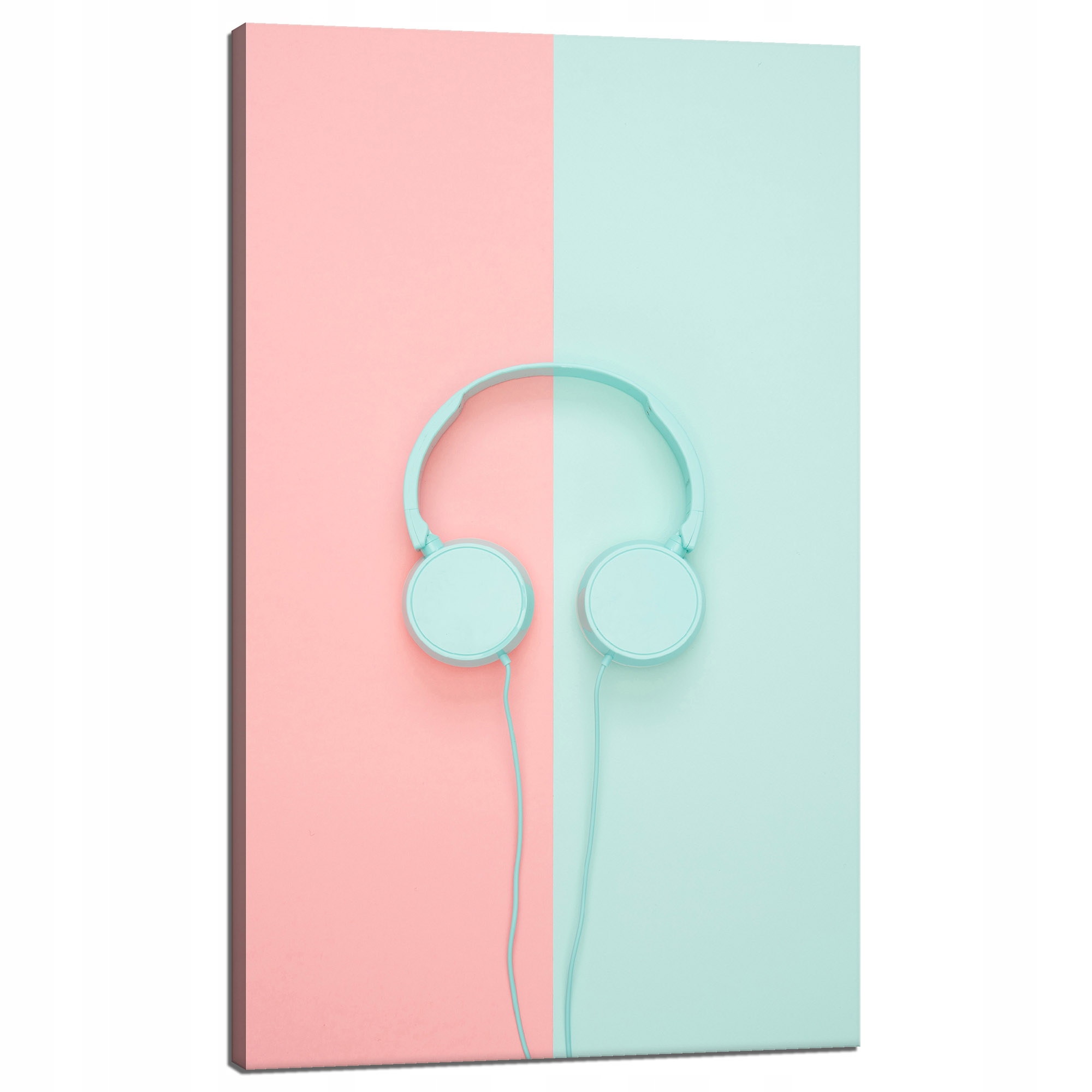 Obraz na plátně Hudba Sluchátka Dvoubarevné Pastelové barvy 60x100