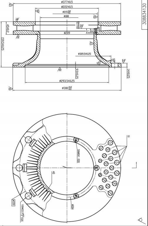 Štít Ham.bpw FI377 MM Ventilovaný Mtx MTX-T-001