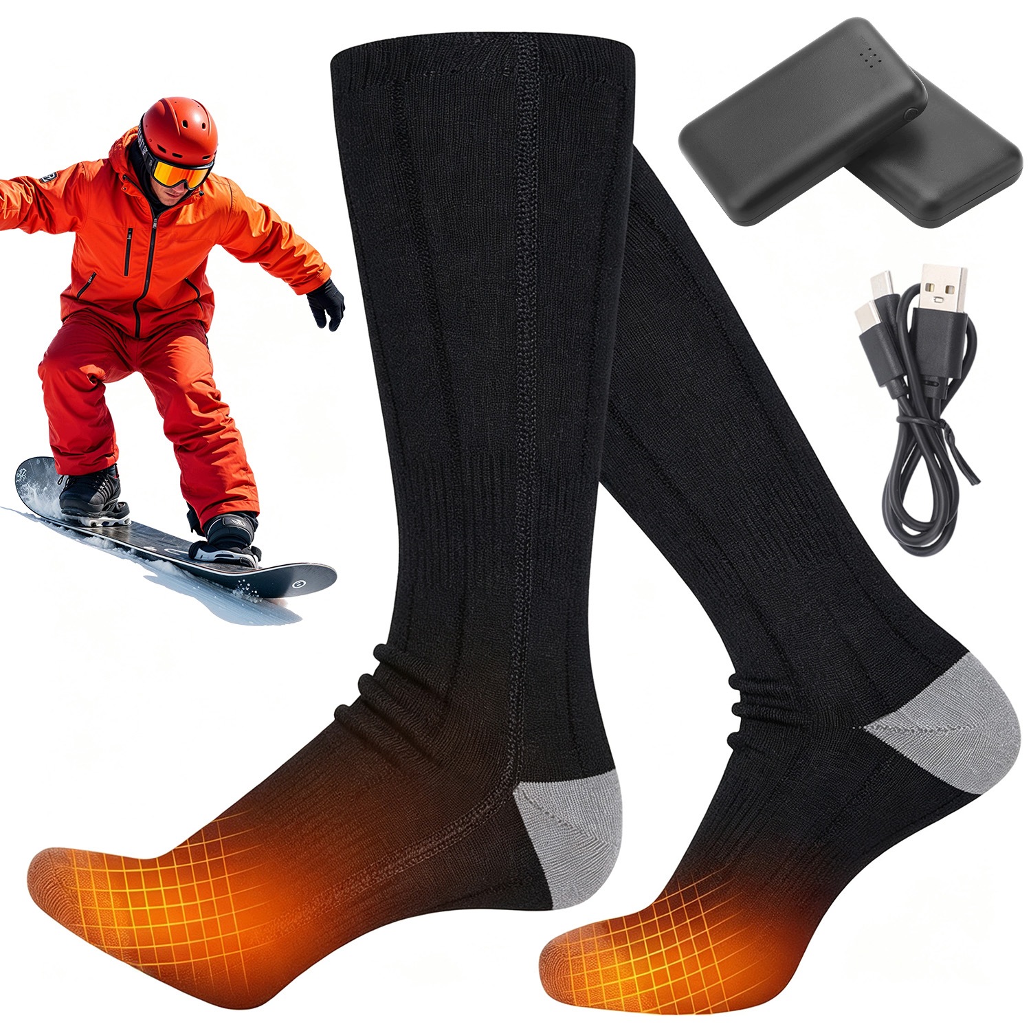 4000 Mah Ponožky Heated Socks S Vyhřívaným Prodyšným Komfortem Usb 38-46