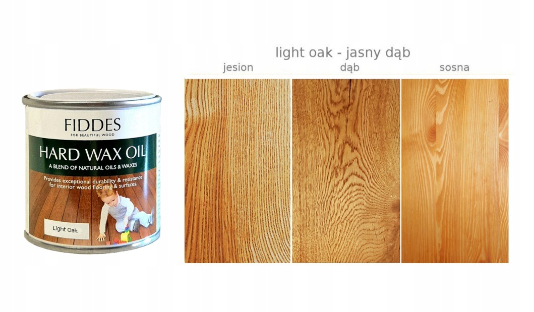 Fiddes Twardy olejowosk olej do mebli drewna Light Oak Jasny Dąb 250ml