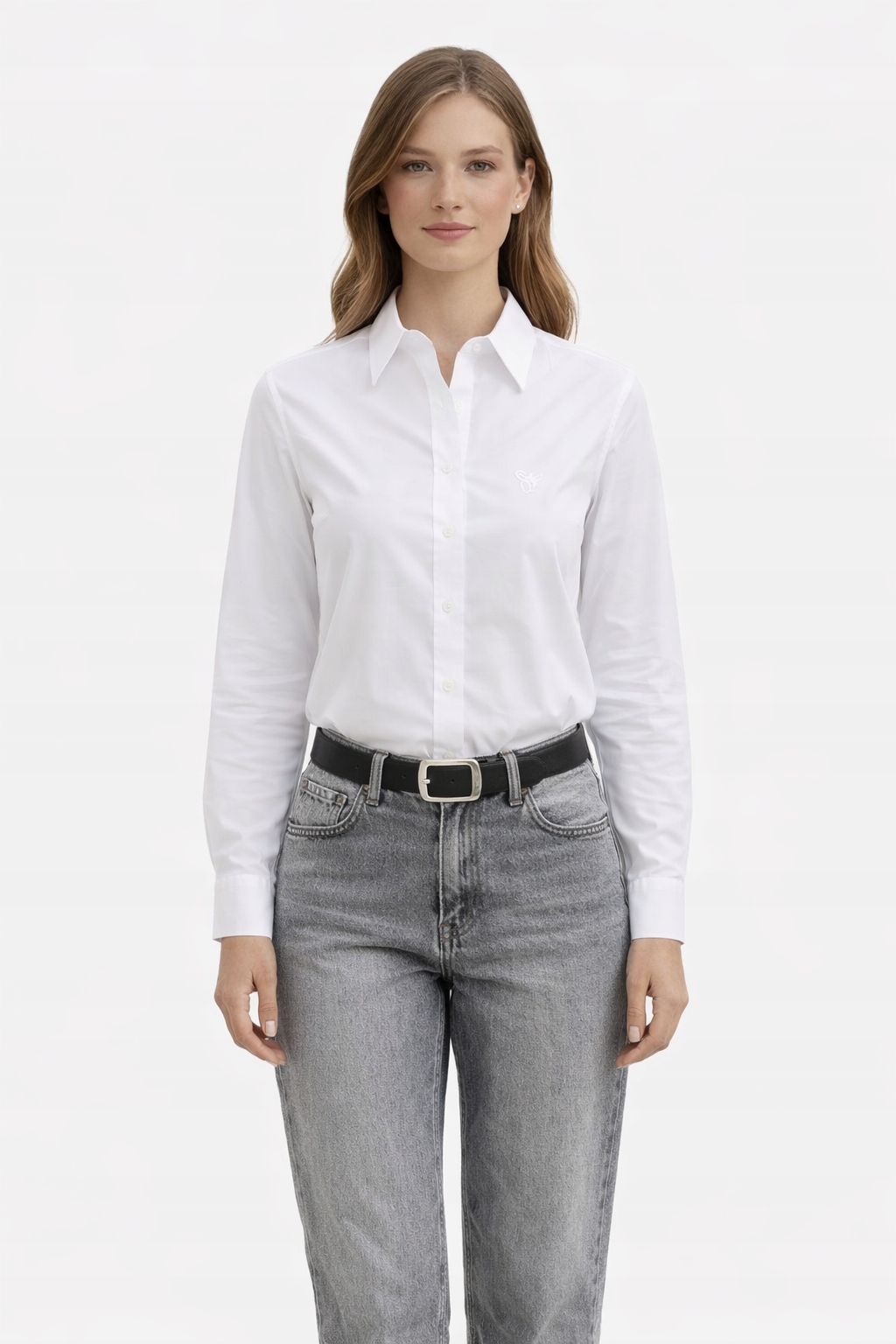 Pinko Bílá Klasická Košile S Límečkem A Knoflíky 40 I3C