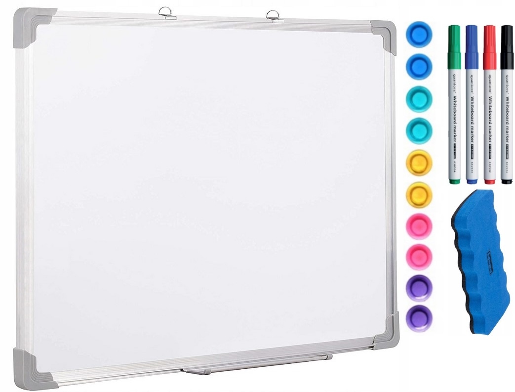 Tablica Magnetyczna Suchościeralna Biała 80x120 cm 120x80 Flamastry gąbka