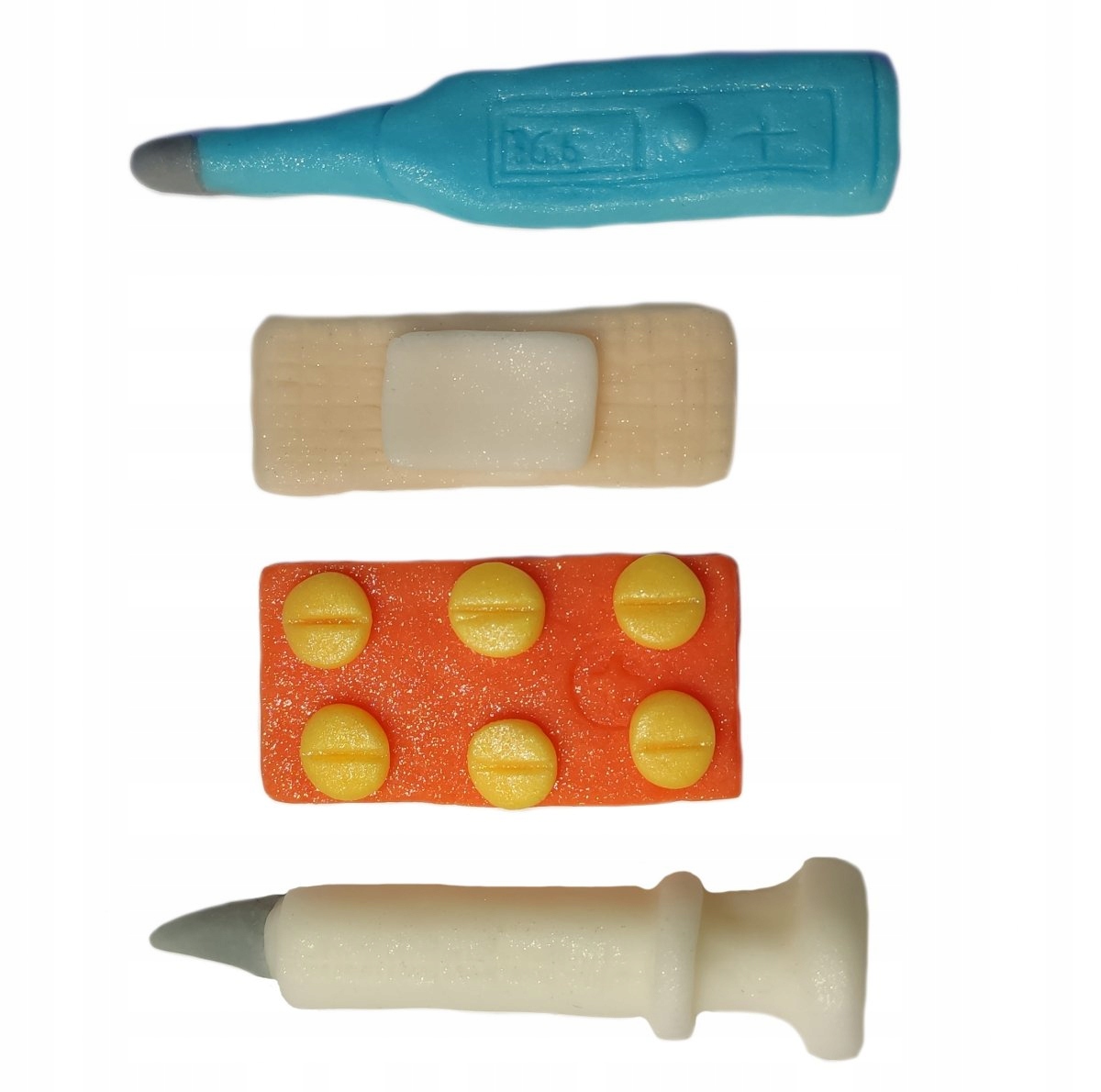 Dekoracja cukrowa na tort narzędzia Zestaw Pielęgniarka 6 x 4 szt