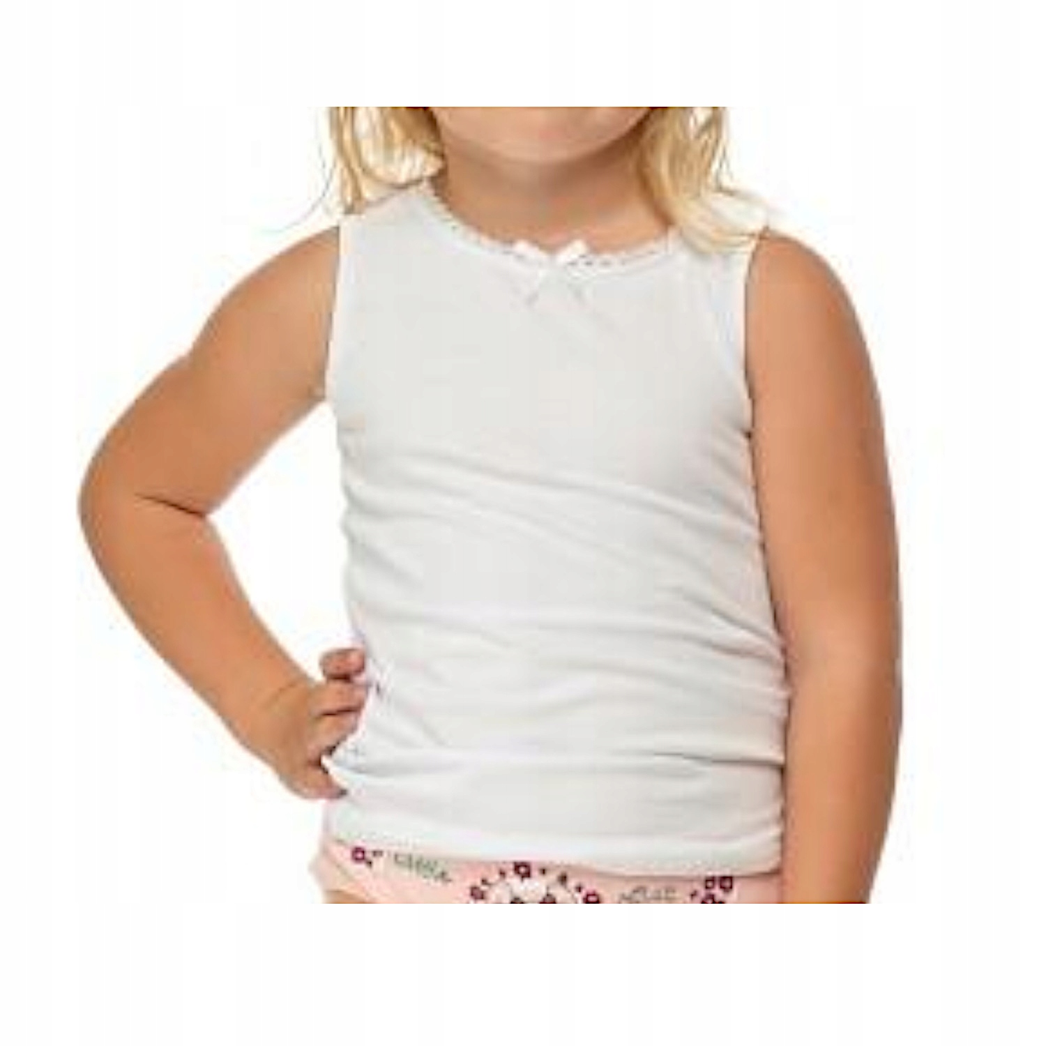 1x podkoszulek dziewczęcy biały MORAJ 140-146