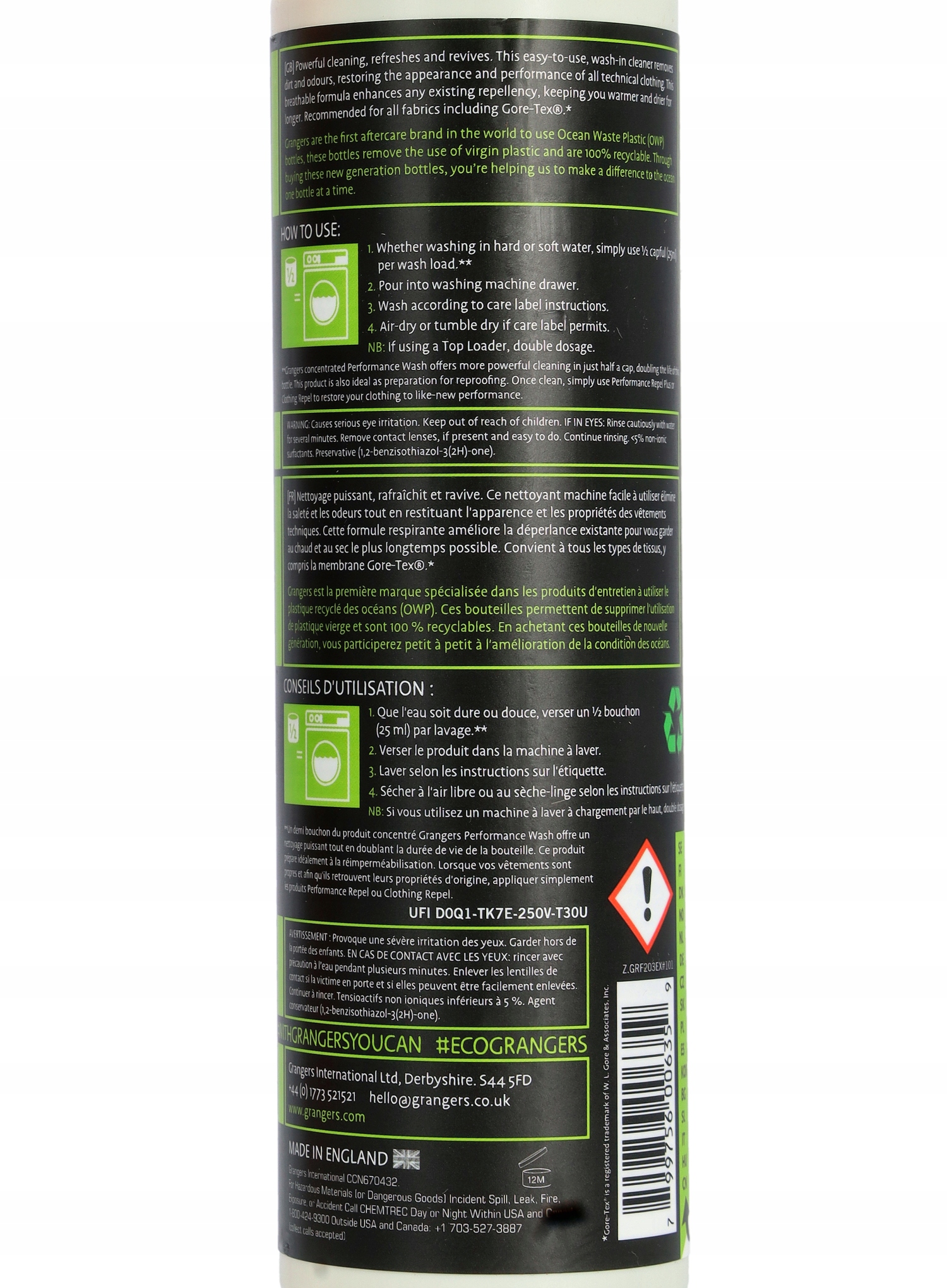 Środek piorący Grangers Performance Wash OWP 300 ml Przeznaczenie odzież