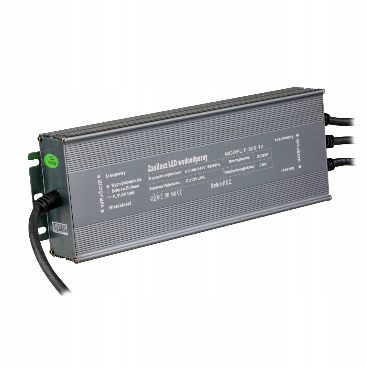 Zasilacz Led 300W 12V DC Wodoodporny F-300-12 Brillo