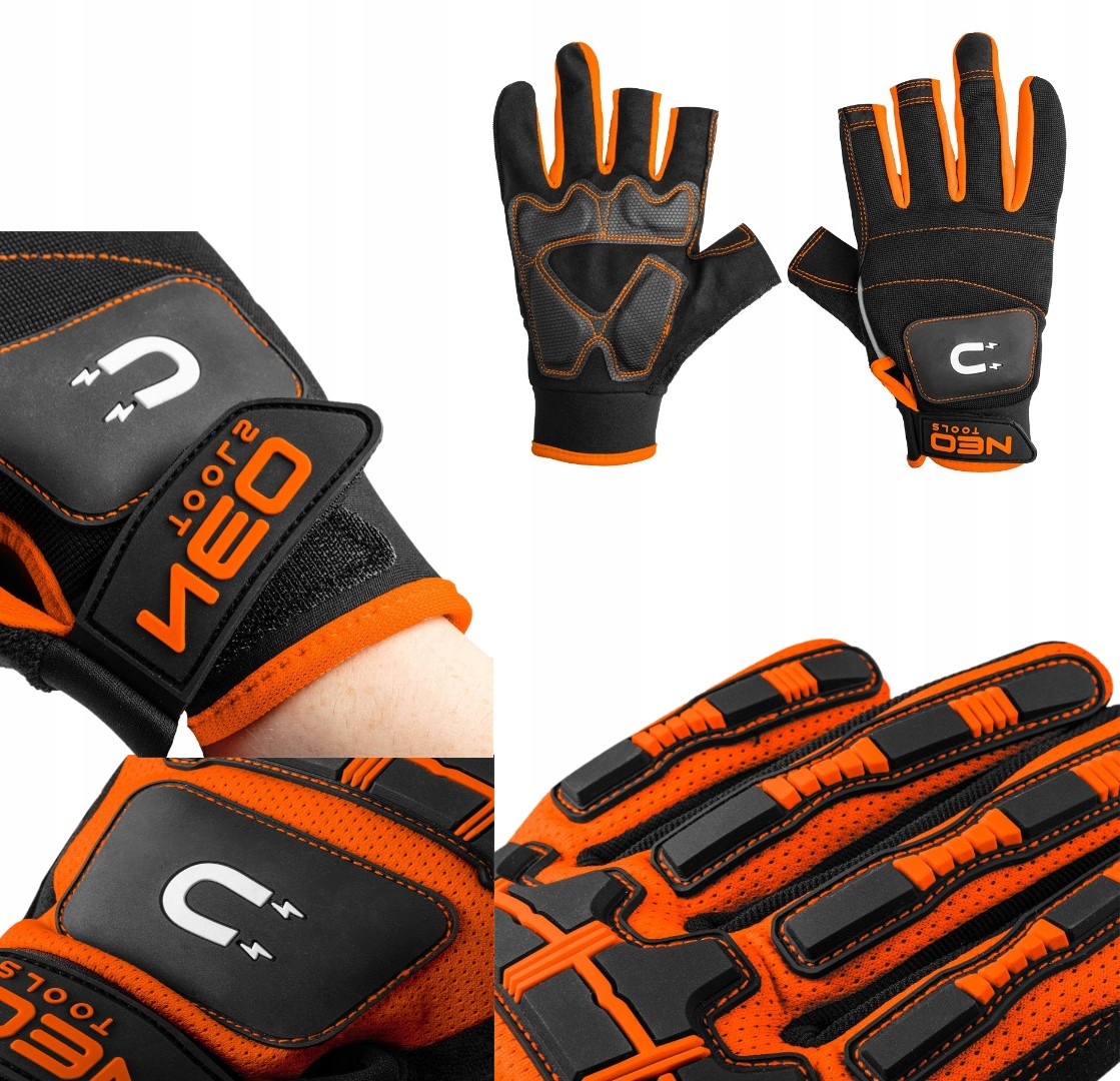 Rękawice Robocze Ochronne Magnes 10 Bez Palców Neo