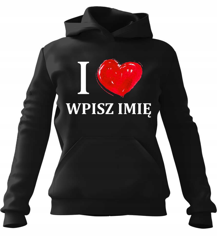 Dámská mikina s kapucí Mikina Miluji tě Name černá M