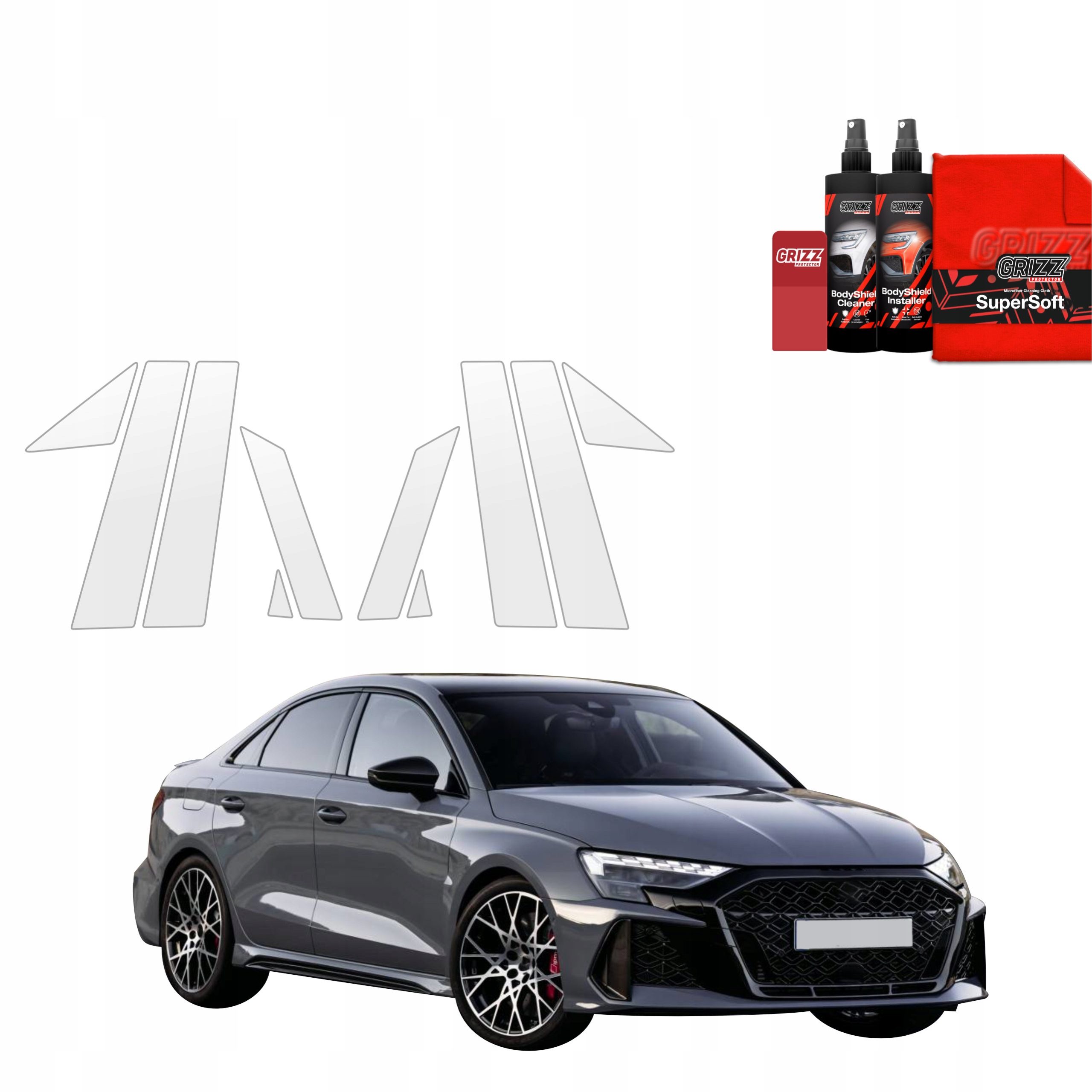 10v1 Fólie Ppf dýha na sloupky pro Audi RS3 (2025)