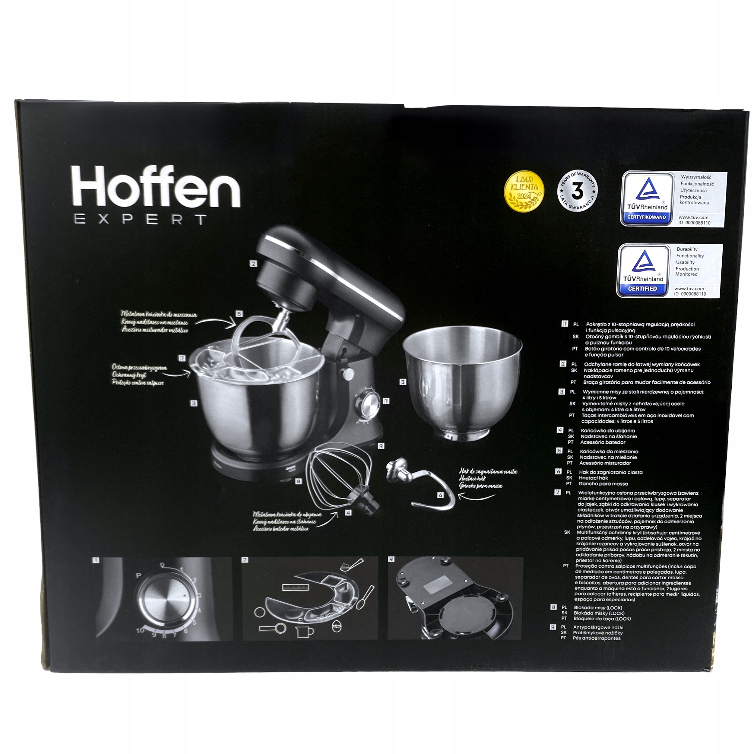 Hoffen Robot planetarny 2 stalowe misy 10 prędkości 1500W