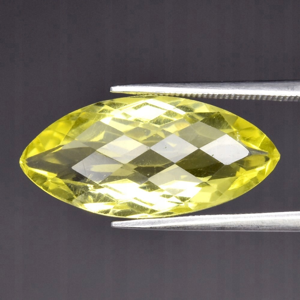 Citronový křemen přírodní 11,44 ct Skvělá markýza video HAM7183