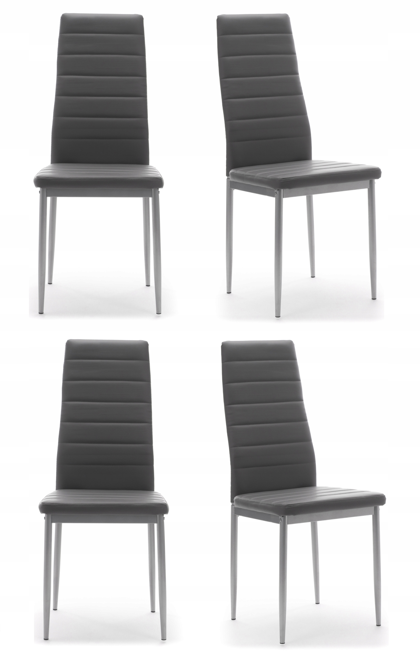 KRZESŁO TAPICEROWANE FADO EKOSKÓRA SZARE