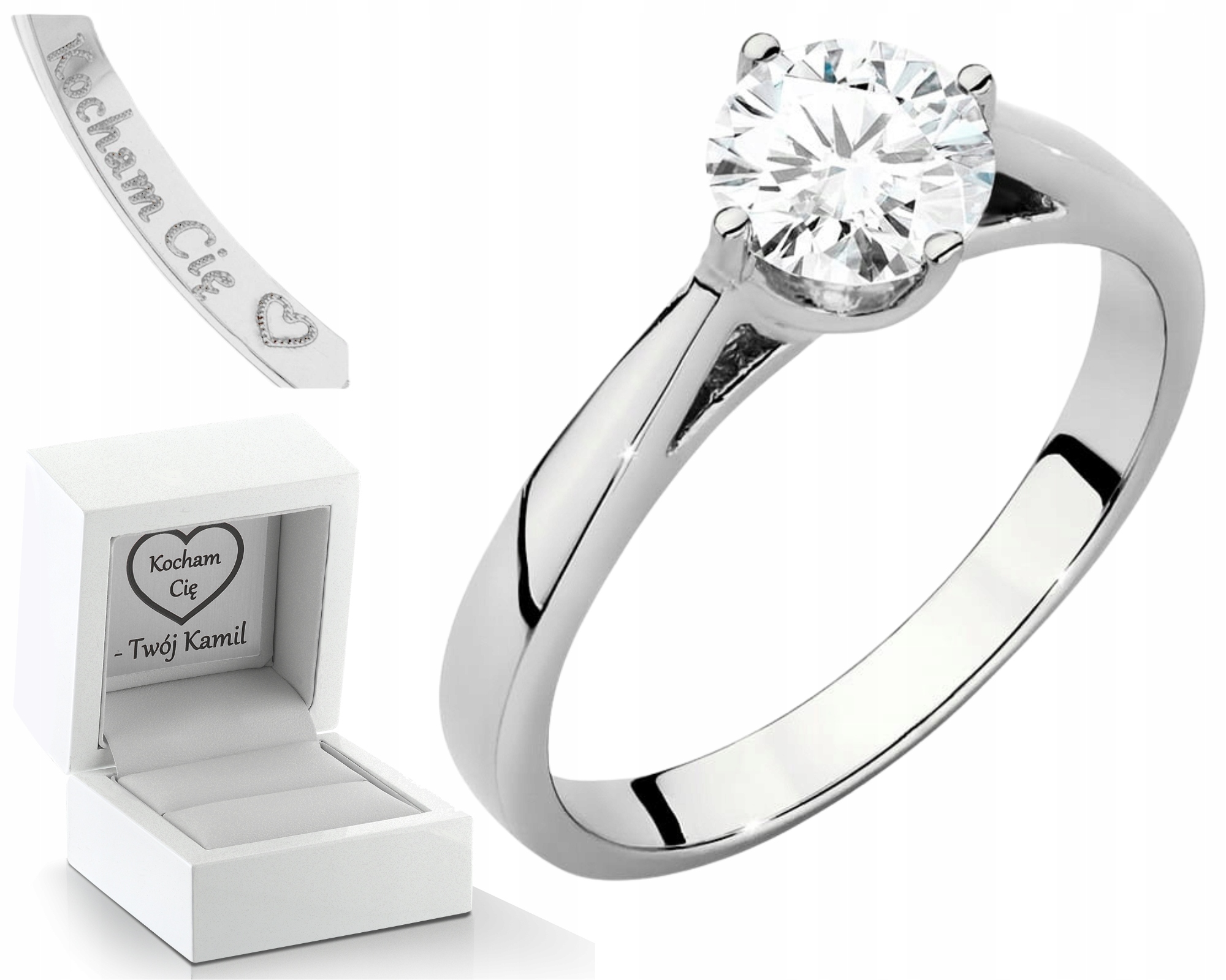 Bílý Zlatý Prstýnek S Laboratorním Diamantem, Klasický, Nadčasový