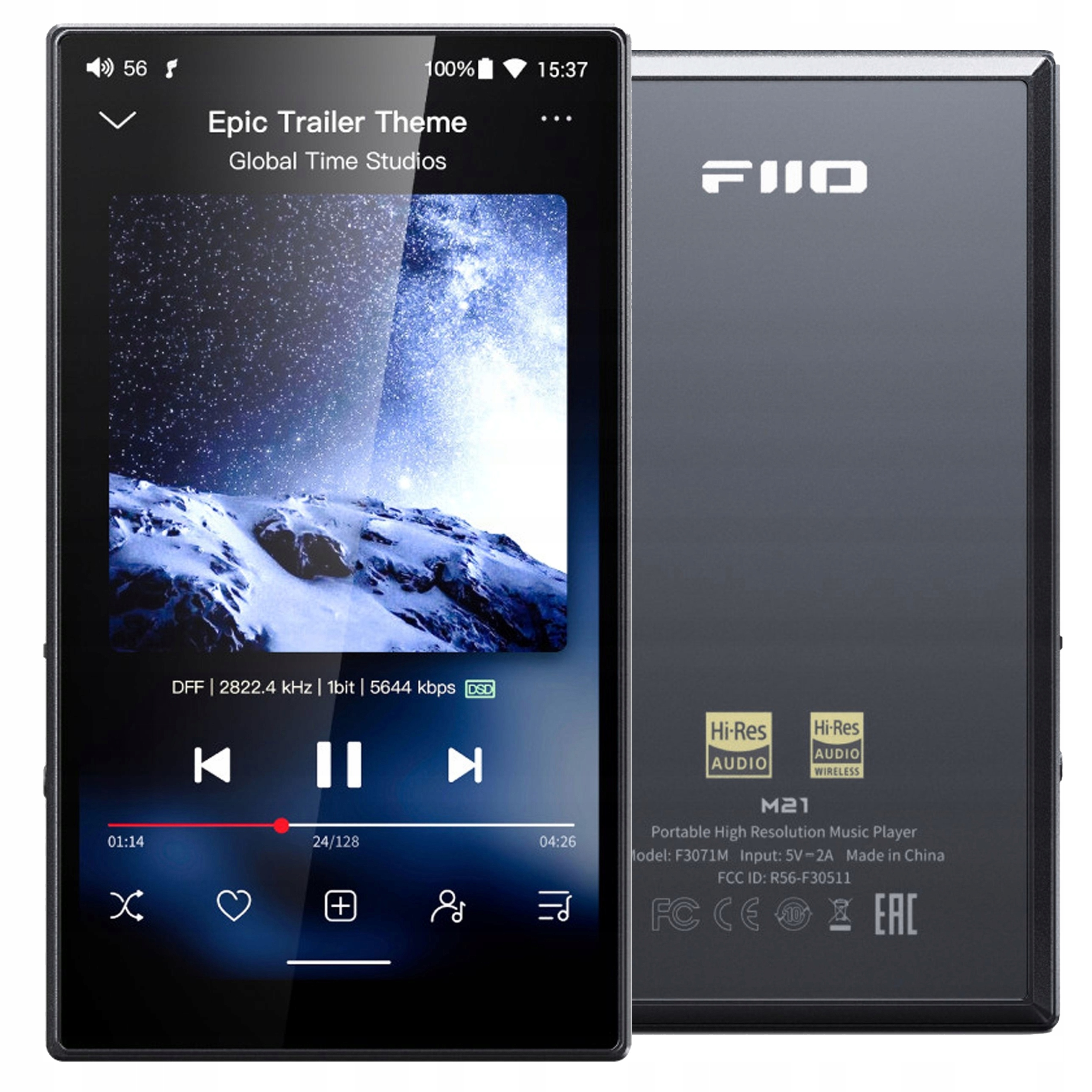 Fiio M21 Przenośny Odtwarzacz Muzyczny Dap Hi-res Android 13 Bt 5.0 Black