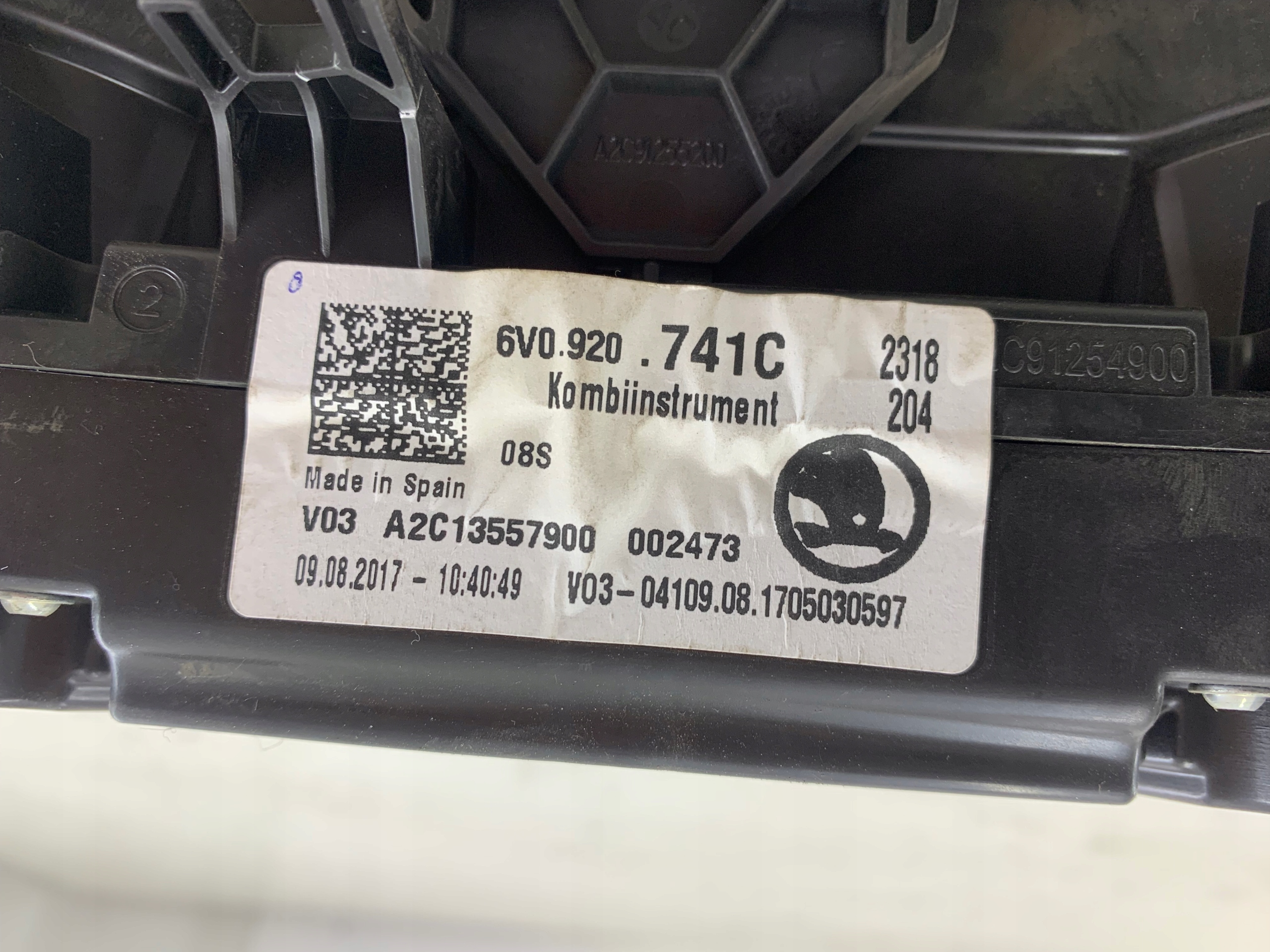 SKODA FABIA III 1.4 TDI dials dials 6V0920741C