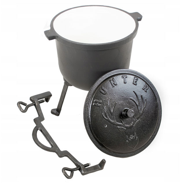 KOCIOŁEK 4L GARNEK MYŚLIWSKI ŻELIWNY EMALIOWANY Producent Hurtex