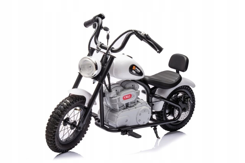 Motor Na Akumulator Dla Dziecka Chopper A9902 350W Koła Pompowane Skóra Led