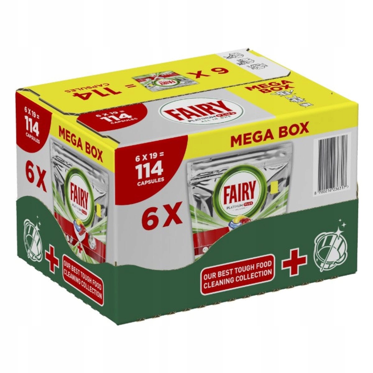 Kapsle do myčky nádobí Fairy Platinum Plus All in One Lemon 114 ks