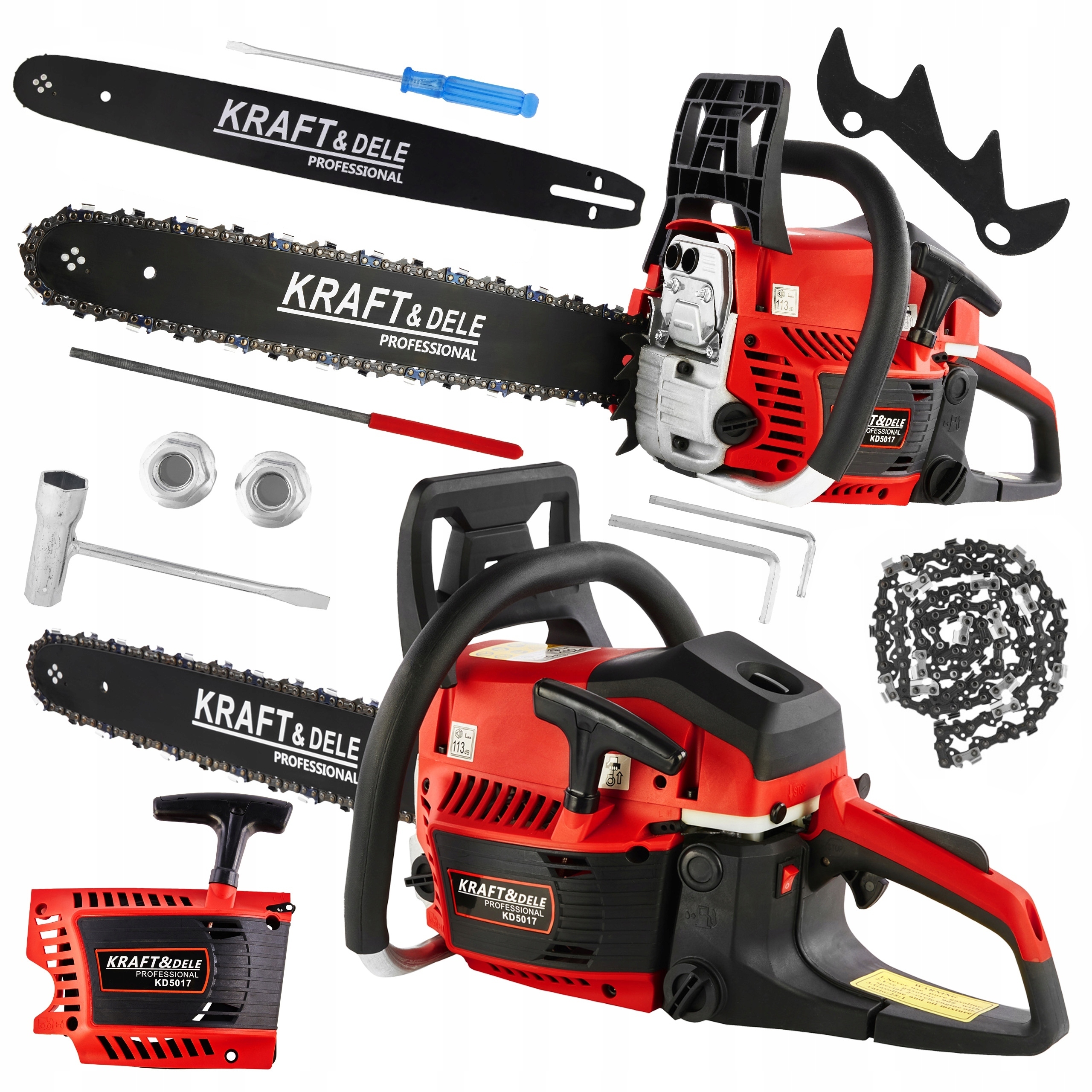 Benzínová Pila Řetězová Pila 5,9KM 45cm3 řetěz vodící lišta