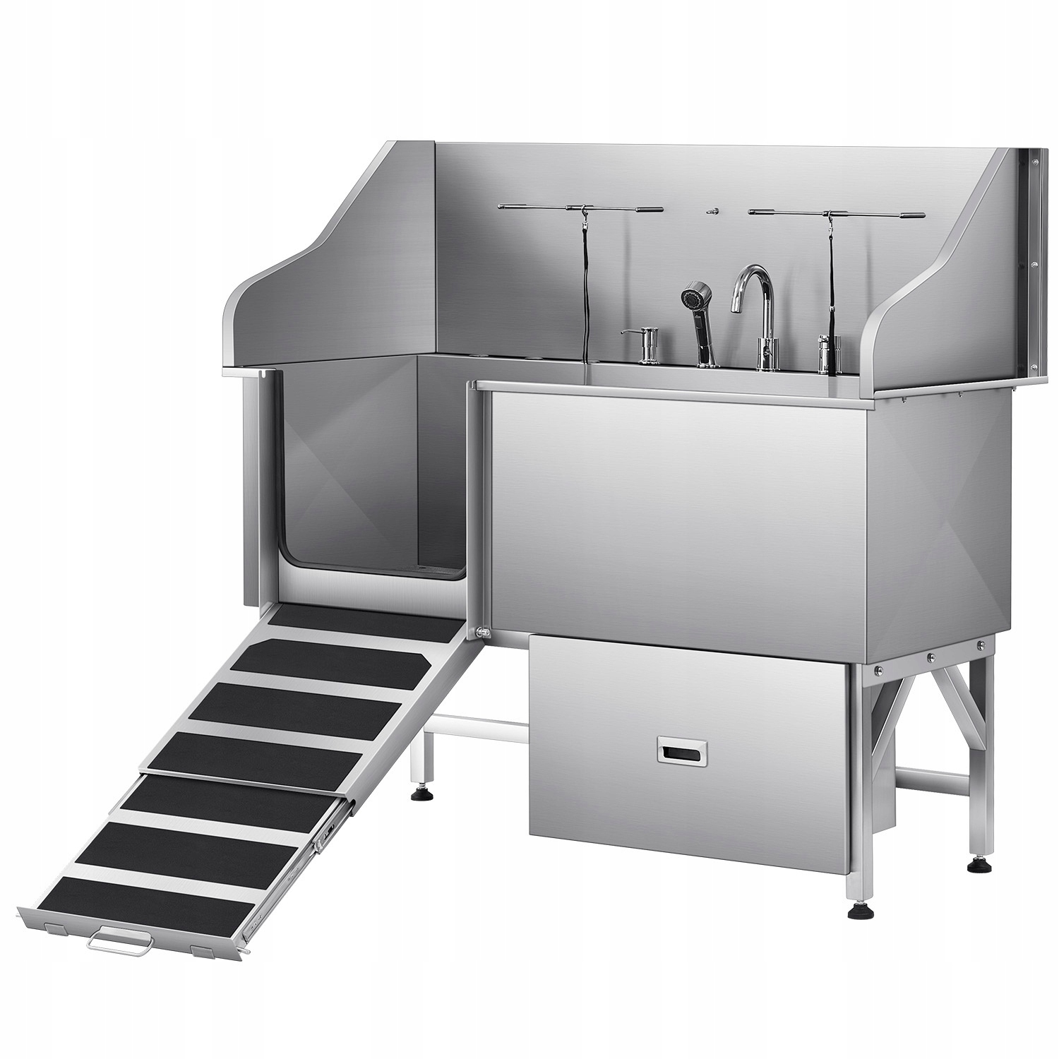 SucceBuy Bouda pro zvířata 155x79x147CM Nerezová Ocel Levá dvířka