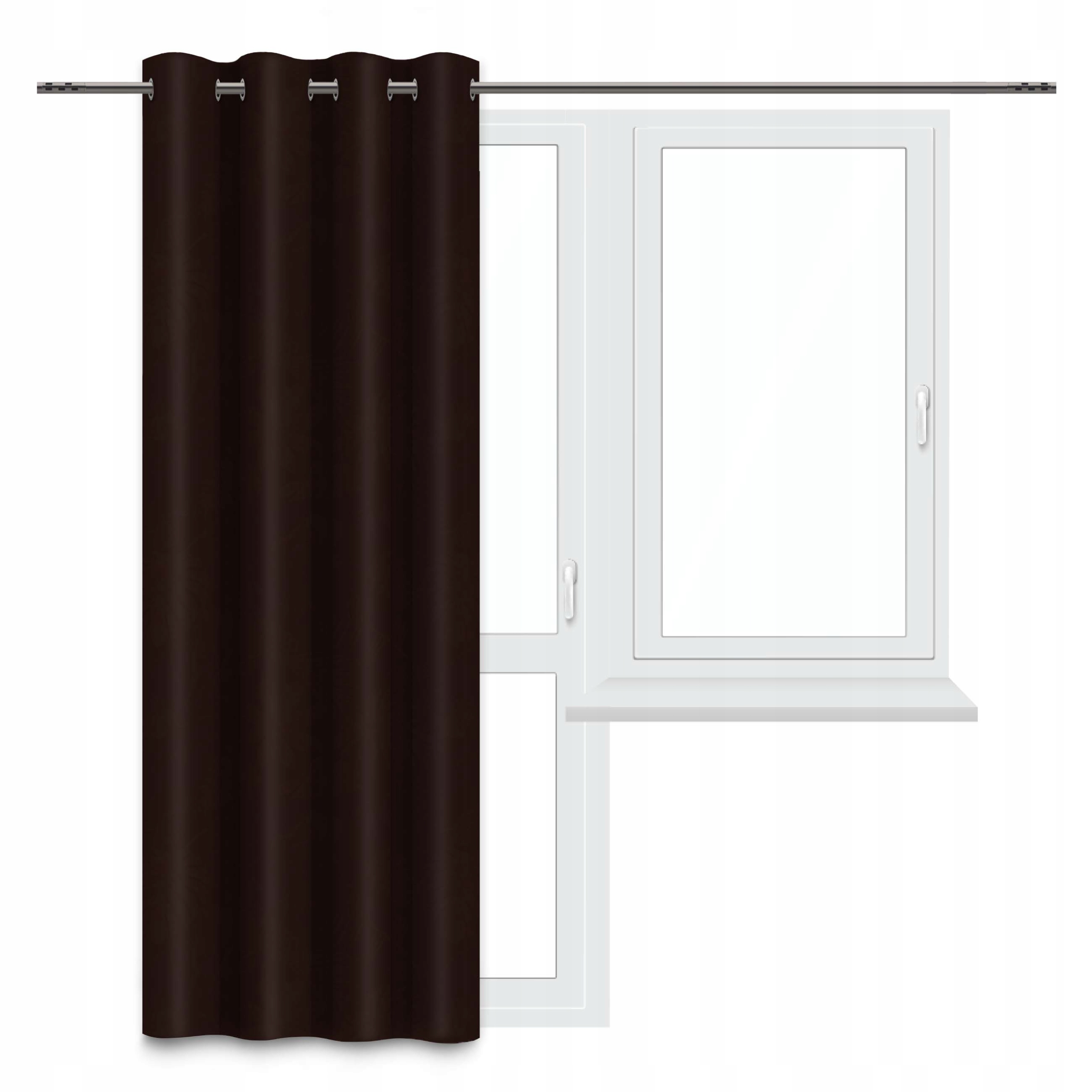 

Gotowa Zasłona na Przelotkach Kółka 140x230 brąz