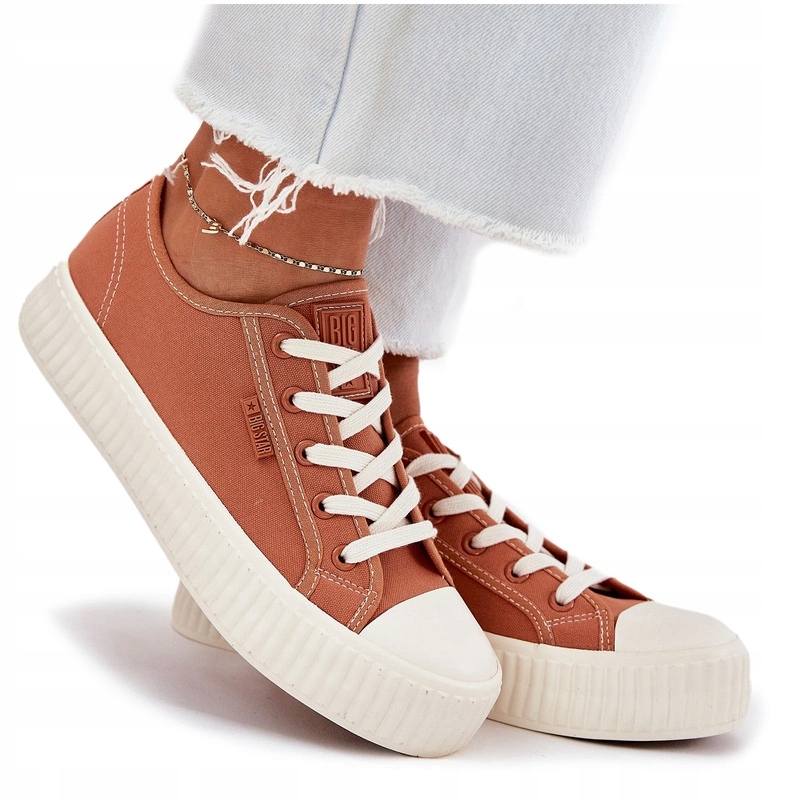 Dámské Tenisky Na Platformě Z Materiálu Big Star RR274778 Oranžové 41