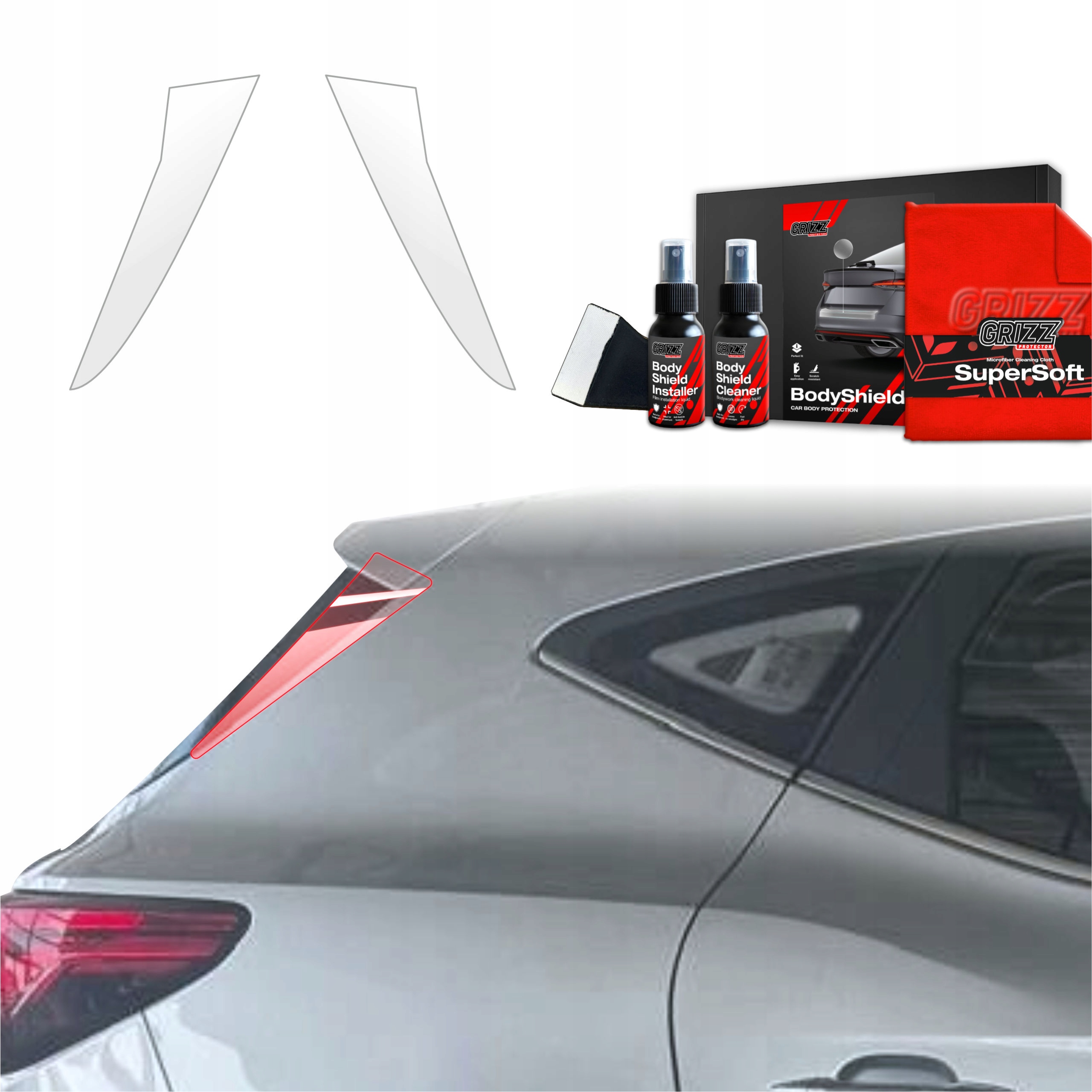 2v1 Fólie Ppf dýha na sloupky pro Mg Zs Classic (2019-2025) Grizz