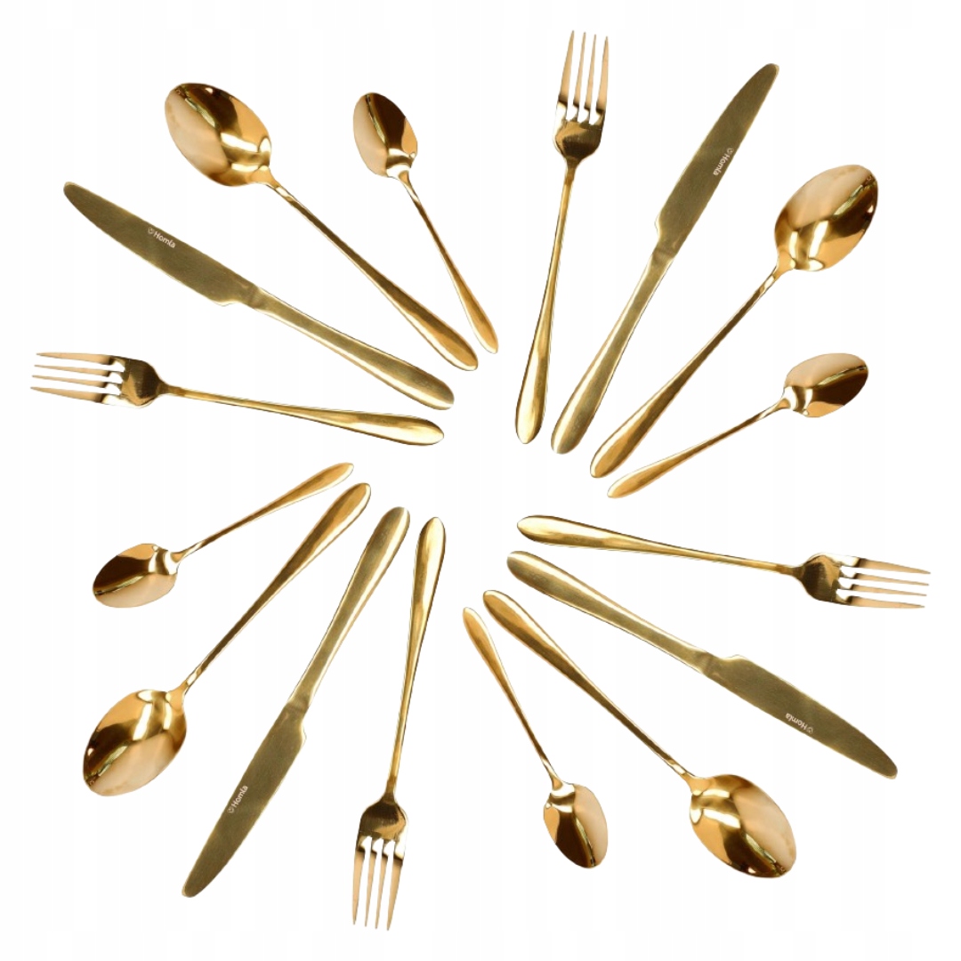 Zestaw eleganckich sztućców ABELE ZŁOTE 16 szt.