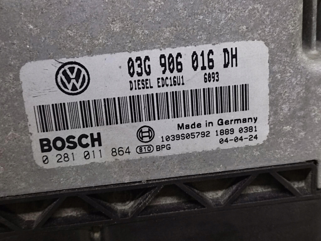 SEAT ALTEA 1.9 TDI control unit of the engine 0281011864