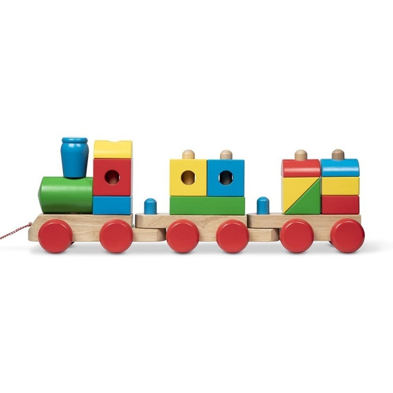 Duży drewniany Pociąg z Klockami klocki zabawka Melissa and Doug