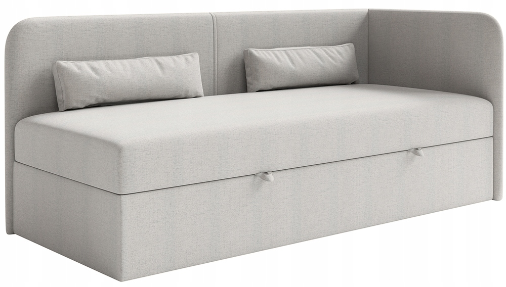 Postel pro mláděž 90x200 cm Calmmo kontejner světle šedá šenilová pravá