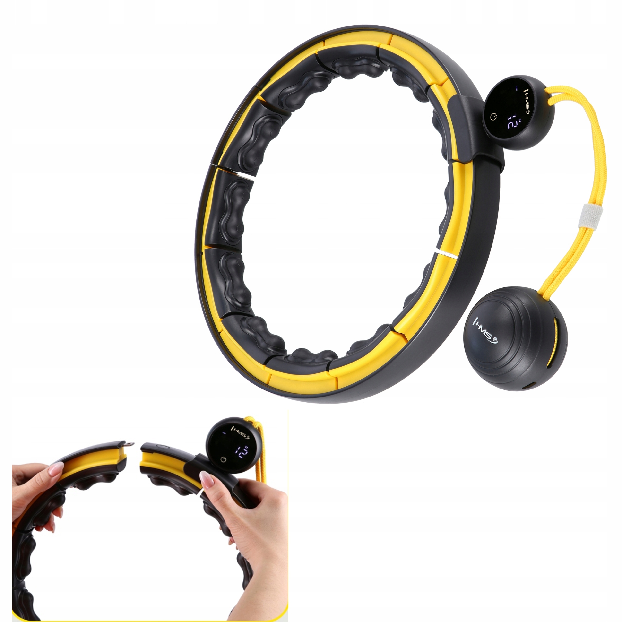 Hula-Hop Hms s kovovými spoji a masážní zátěží