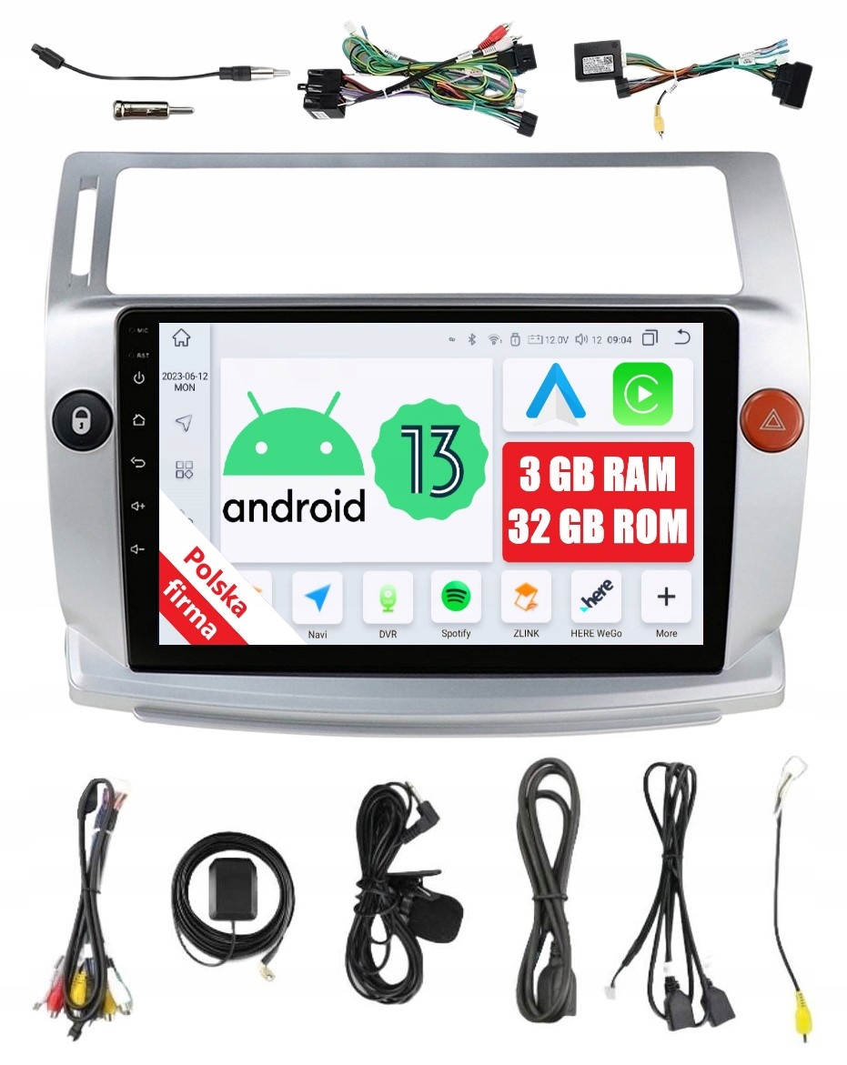 Rádio 2DIN Navigace Android Citroen C4 1 A 3/32 Gb Dsp Carplay