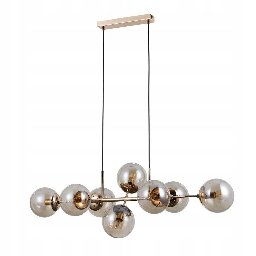 Zlatá efektní závěsná lampa koule do obýváku Molite PND-1098-8-GD Italux