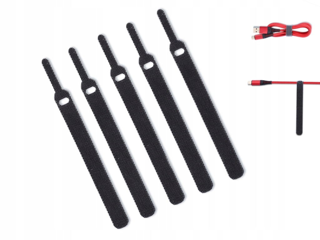 

Rzep do przewodów Anti-lost czarny 11 cm 5 sztuk