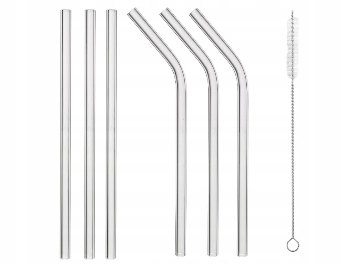 SŁOMKI SZKLANE RURKI DO PICIA WIELORAZOWE EKO 6szt