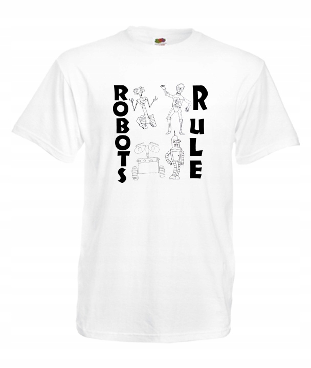 

XL Koszulka Męska Roboty Robots Rule Maszyny
