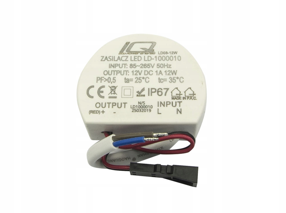 ZASILACZ TRANSFORMATOR LED 12V DC 12W 1A IP67 G4