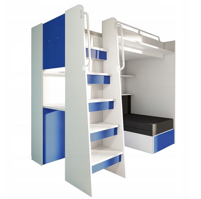 łóżko piętrowe Miki z rozkładaną sofą i biurkiem Typ łóżko piętrowe