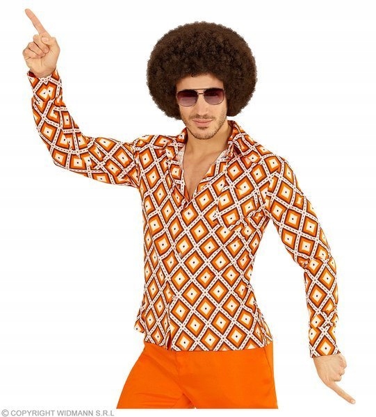 KOSZULA DISCO LATA 70-TE W ROMBY S/M