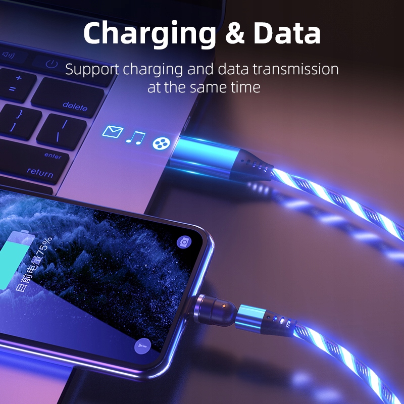 200CM ŚWIECĄCY Kabel Magnet. SAM KABEL FAST CHARGE Kolor inny