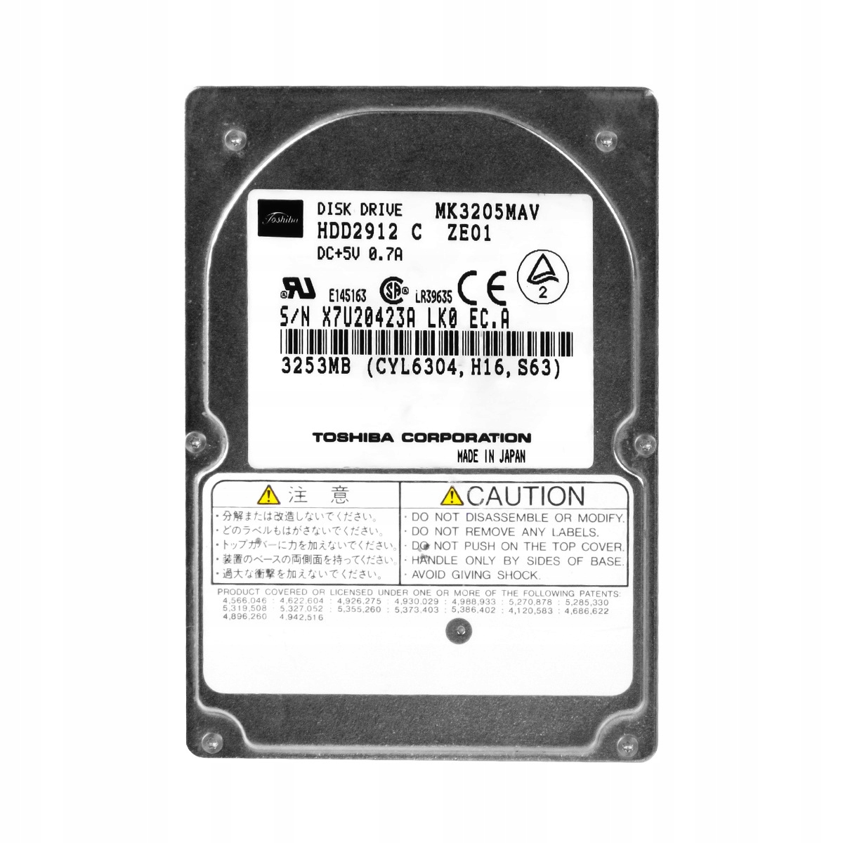 Toshiba 3.2GB 4.2K Ata 2.5" Hdd (pevný disk) MK3205MAV