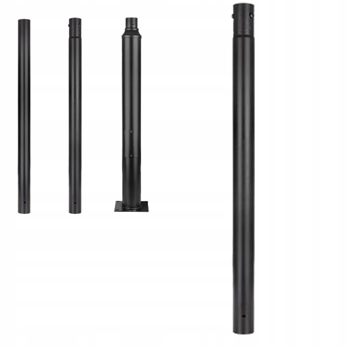 SŁUP OŚWIETLENIOWY 1m PRZEDŁUŻKA do słupa Latarni Maszt Okrągły Czarny