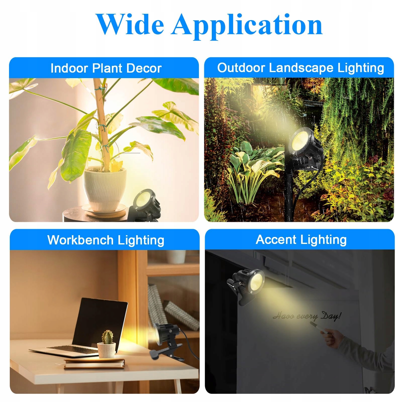 Reflektor LED 7W 2700K Z Klipsem 2m Kabel IP65 Ciepła Biel Ogród MONSING — miniatura 7