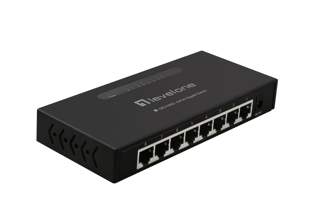 LevelOne GEU-0822 łącza sieciowe Nie zarządzany Gigabit Ethernet (10/100/10